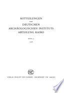 Télécharger le livre libro Mitteilungen Des Deutschen Archäologischen Instituts, Abteilung Kairo